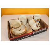 Royalty Mugs, Cups, Plates Tray Lot