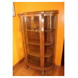 Antique 4-Shelf Oak Curio Cabinet