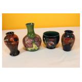 4 Small Moorcroft Vases