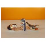 Royal Crown Derby -  Bluebird, Quail & Chipmunk