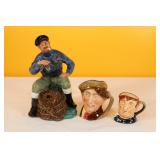 Royal Doulton Figurine & Toby Jugs (2)