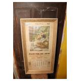 Framed Vintage Calendar from 1957