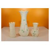 Belleek Porcelain Vases (3)