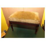 Antique Foot Stool w/velvet top