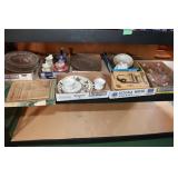 Depression Glass, Cup & Saucers, Serving Trays,etc