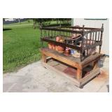 Rolling Cart & Flower Pots