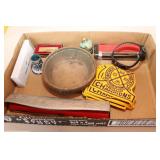 Misc. Tray Lot-Hole Punch, Badges, etc.