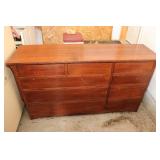 Oak Mission Style 9-Drawer Chest of Drawers