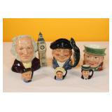 Royal Doulton Toby Jugs Medium (3) & Minis (3)