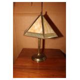 Desk Lamp with Slag Glass Shade