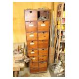 Wood Cabinet & Contents