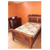 Wood Carved Bedframe & Mattress