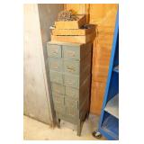 Metal Drawer Cabinet with Contents - 12 Drawers