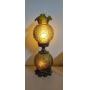 Brass / Green Glass Gone With the Wind Lamp
