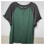 15-Qty Green & Gray Raglan Short Sleeve Shirts