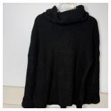 10-Qty Black Turtleneck Oversized Knit Slouchy