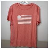 8-Qty Pink Flag Print Short Sleeve Shirts