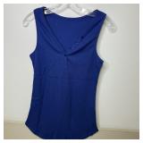 31-Qty Navy Blue Ribbed Tank Tops