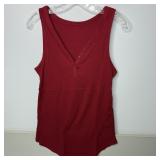 34-Qty Burgundy Ribbed Tank Tops