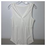 63-Qty White Ribbed Tank Tops