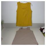 12-Qty Yellow & Khaki Tank Tops W/ Pocket