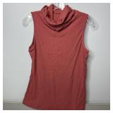 11-Qty Pink/Mauve Sleeveless Ribbed Turtlenecks