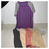 21-Qty Assorted Stiped Sleeve Raglan T-Shirts