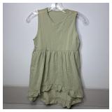 4-Qty Kids Hi-Lo Light Green Tunic Dresses