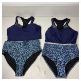 39-Qty Leopard Print Blue Bathing Suits