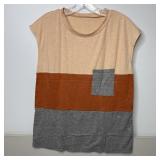 32-Qty Color Block Cap Sleeve Shirts
