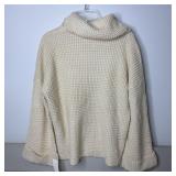 12-Qty Cream Turtleneck Knit Sweaters