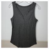 20-Qty Dark Grey Ribbed Tank Tops