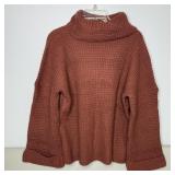 29-Qty Brick Red Turtleneck Knot Knit Sweaters