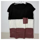 20-Qty Color Block Cap Sleeve Shirts W/Pocket