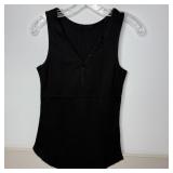 22-Qty Black Ribbed Tank Tops