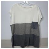 25-Qty Color Block Cap Sleeve Shirts W/Pocket