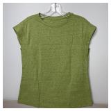 10-Qty Green Sleeveless Crew Neck Work Out Tops