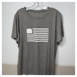 18-Qty Grey Flag Print Short Sleeve Shirts