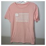 15-Qty Light Pink Flag Print Short Sleeve Shirts