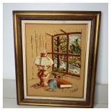 26"x21 1/2" Vintage Embroidery Art - Large