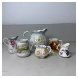 (6) Vintage Porcelain Creamers/Pitchers