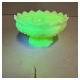 Fenton Uranium Glass Candlestick Holder - Yellow