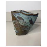 7 1/2" Mid Century Modern Abstract Art Vase Signed