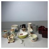 Assorted Vases, Mugs, Planters, Bell, & More