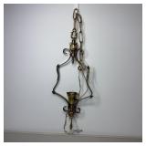 Vintage Ornate Floral Brass Light Fixture