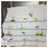 Frog, Fish, Duck, Turtle Cloth Shower Curtain