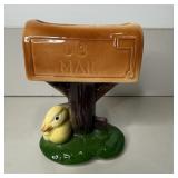 7" Vintage Ceramic US MAIL Mailbox with duck
