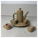 Miniature Stone Teapot & Cup Set