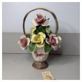 12" Nuova CAPODIMONTE Vintage Porcelain Flower