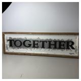47"x14" Metal "Together" Wood Framed Wall Art